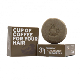 festes bio Shampoo-Conditioner-Showerbar Kaffeebrise