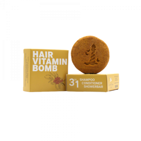 Bio festes Shampoo- Conditioner-Duschbar Sanddornbrise